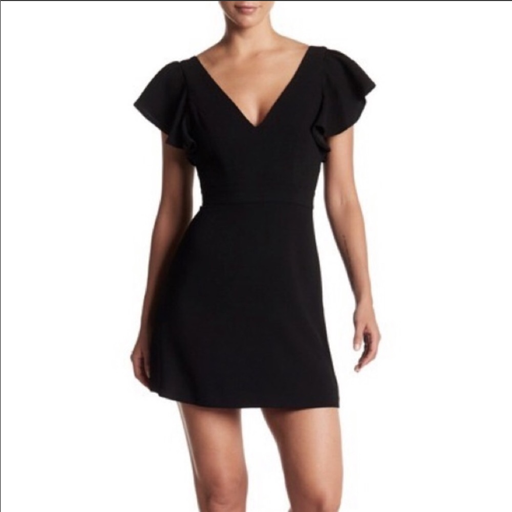 Ruffled Sleeve Mini Dress